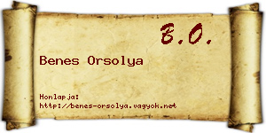 Benes Orsolya névjegykártya